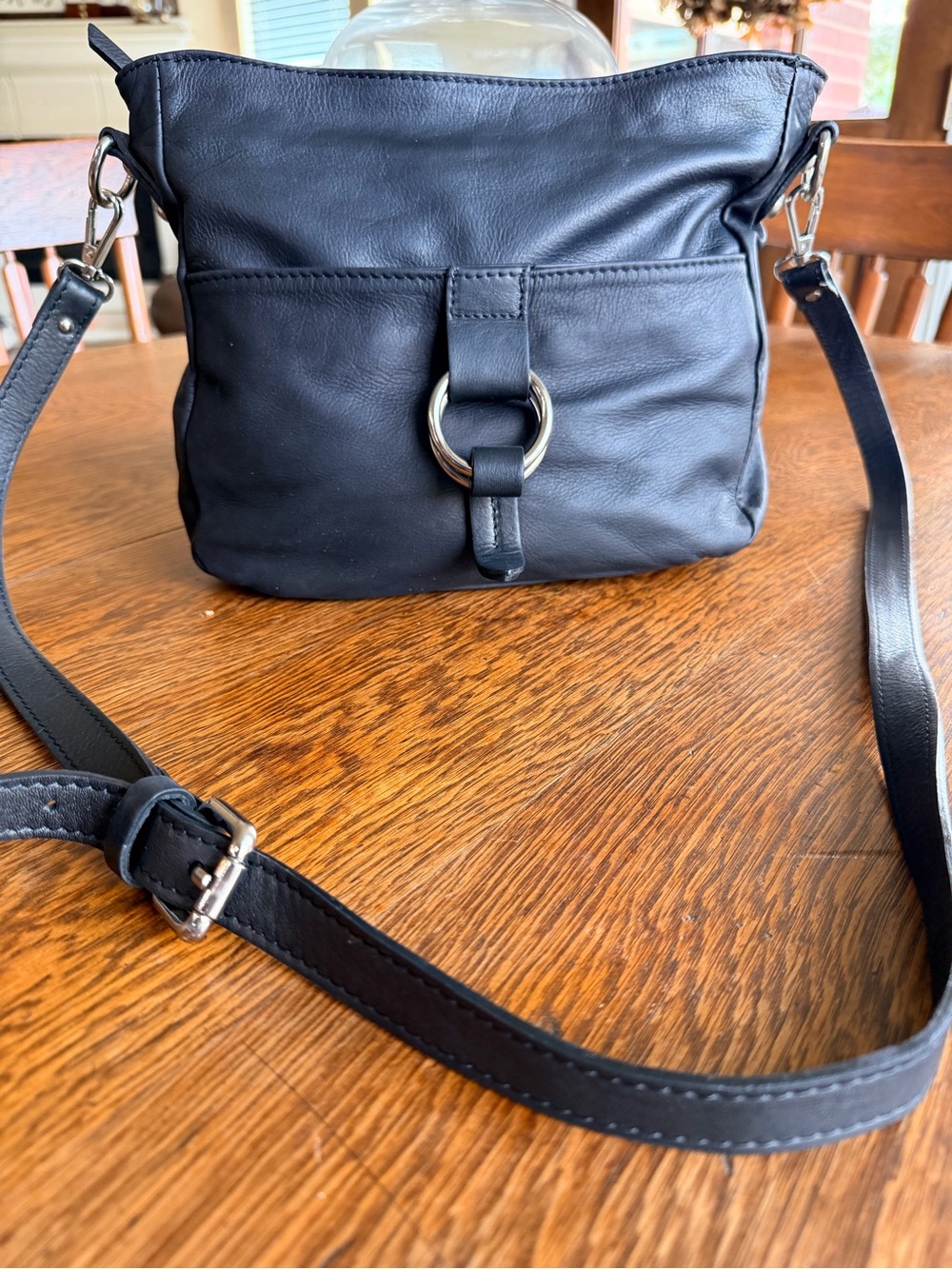 👜 Pulicati Black Italian Leather Crossbody Bag